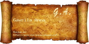 Gavrila Anna névjegykártya